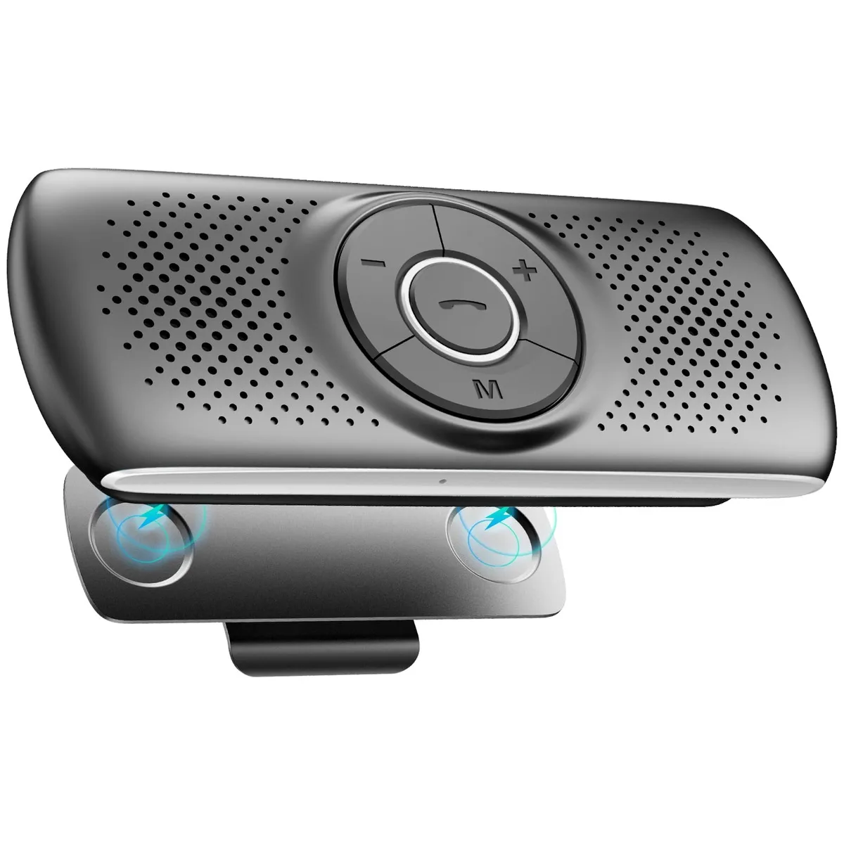 Black rectangular Bluetooth 5.3 car speaker with magnetic sun-visor clip