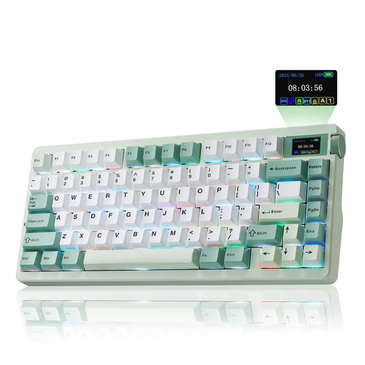 Redragon Nova 75 Gaming Keyboard 75% Gasket Mount 8000mAh Bluetooth 5.0 Cream — product photo