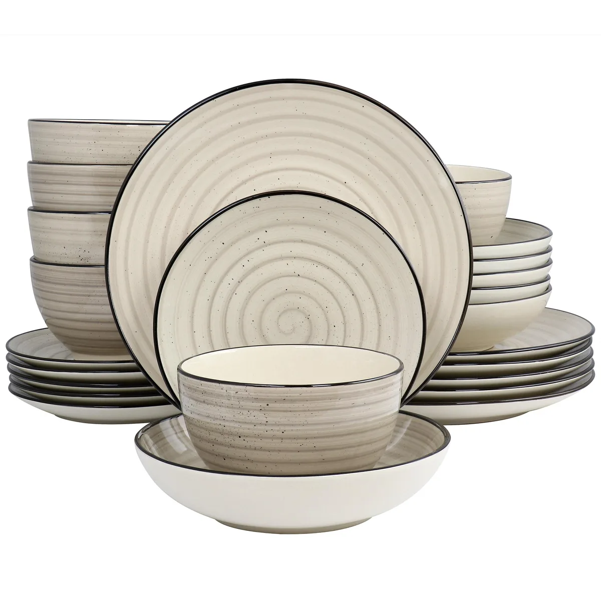Elama Elama Gia 24 Piece Stoneware Dinnerware Set Cream — product photo
