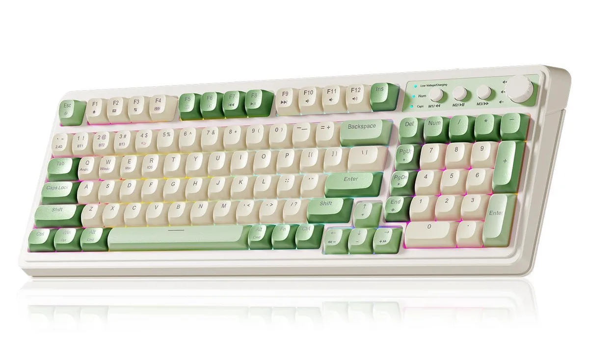  Redragon S99 Gaming Keyboard Green 2.4GHz Bluetooth 5.0 Wired — product photo