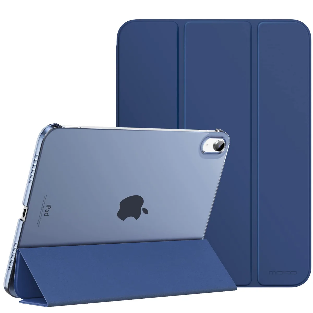  MoKo A3354 iPad 10.9 2022 Slim Stand Protective Cover Hard PC Translucent Back Navy Blue — product photo