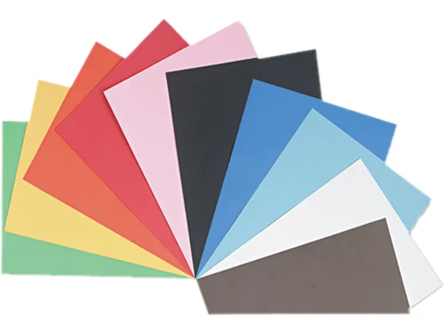 Stack of 50 assorted-colour 18 by 24 inch heavyweight construction paper sheets