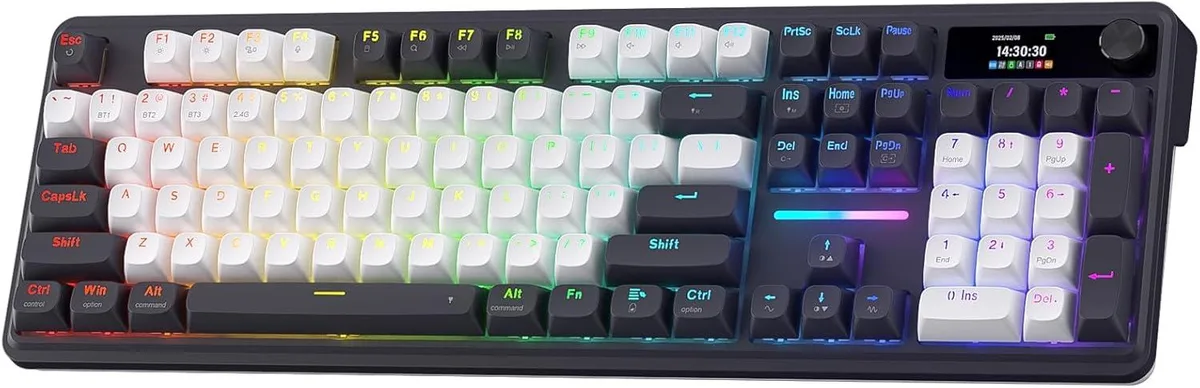 Redragon Redragon K762 Wireless Gasket Gaming Keyboard 104 Keys 1.14 TFT Screen Mint Mambo Switch — product photo