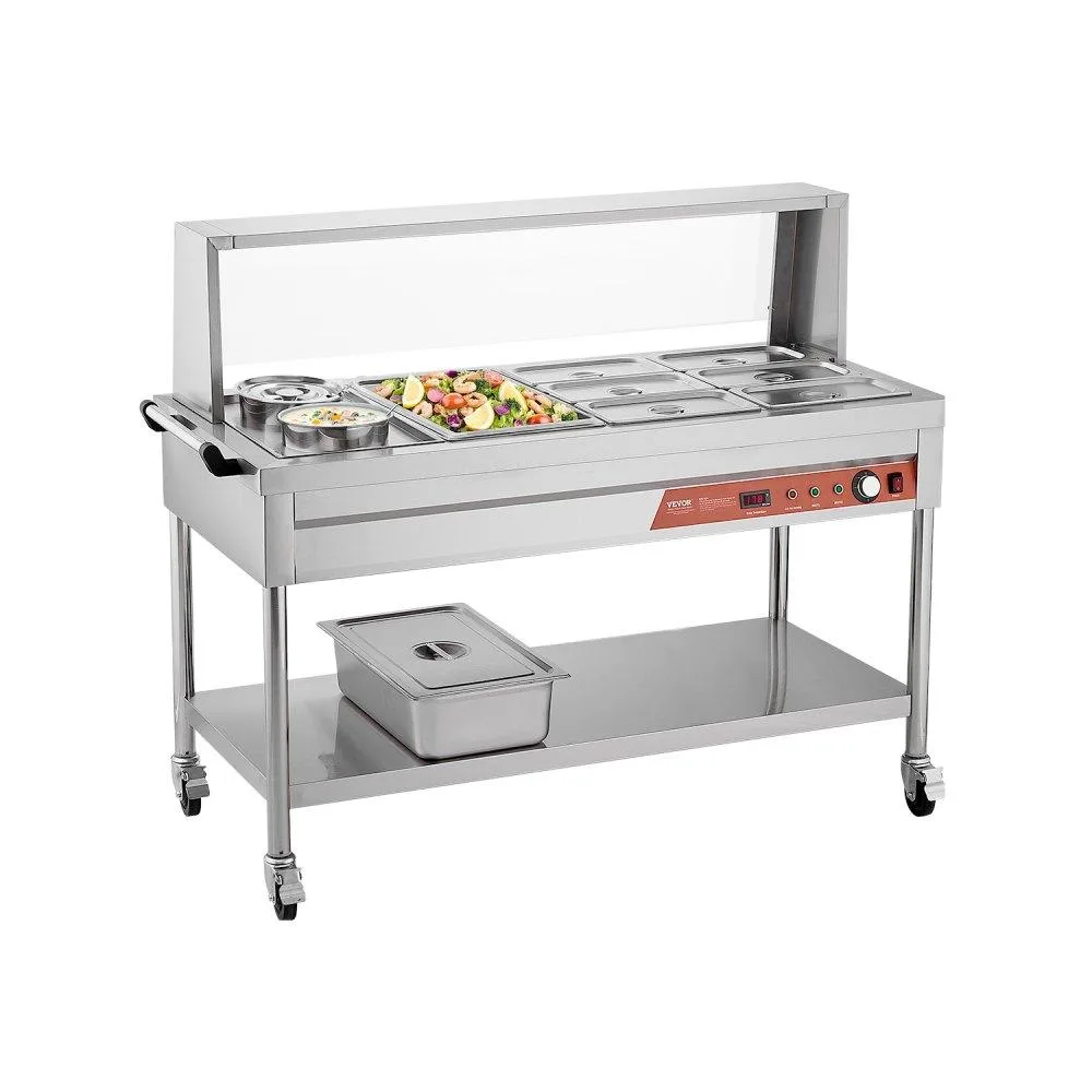 VEVOR VEVOR Commercial Food Warmer 7 Pans 2 Pots 1800W Steam Table — product photo