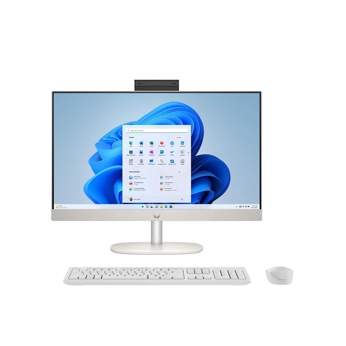 HP HP All-in-One PC Core i3-N300 8GB 256GB 23.8″ Touchscreen Shell White — product photo