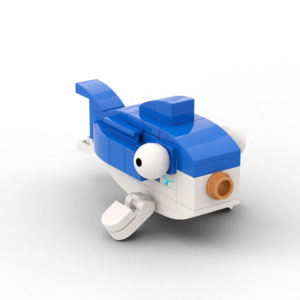 ZITIANYOUBUILD ZITIANYOUBUILD Little White-blue Fish Building Set 48 Pieces MOC — product photo