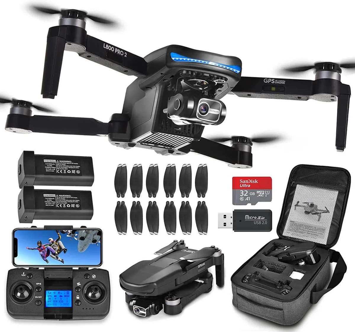G-Anica G-Anica L800 PRO 2 Foldable GPS Drone 4K 3-Axis Gimbal 50 Min 3280ft — product photo