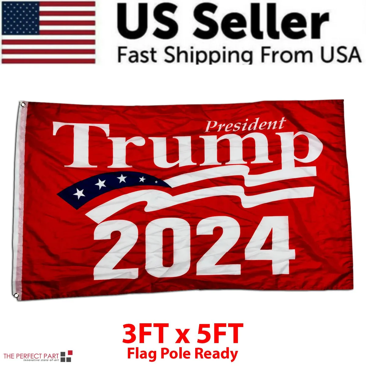 The Perfect Part The Perfect Part Trump 2024 Flag 3x5 ft 8-Pack #8 Red — product photo