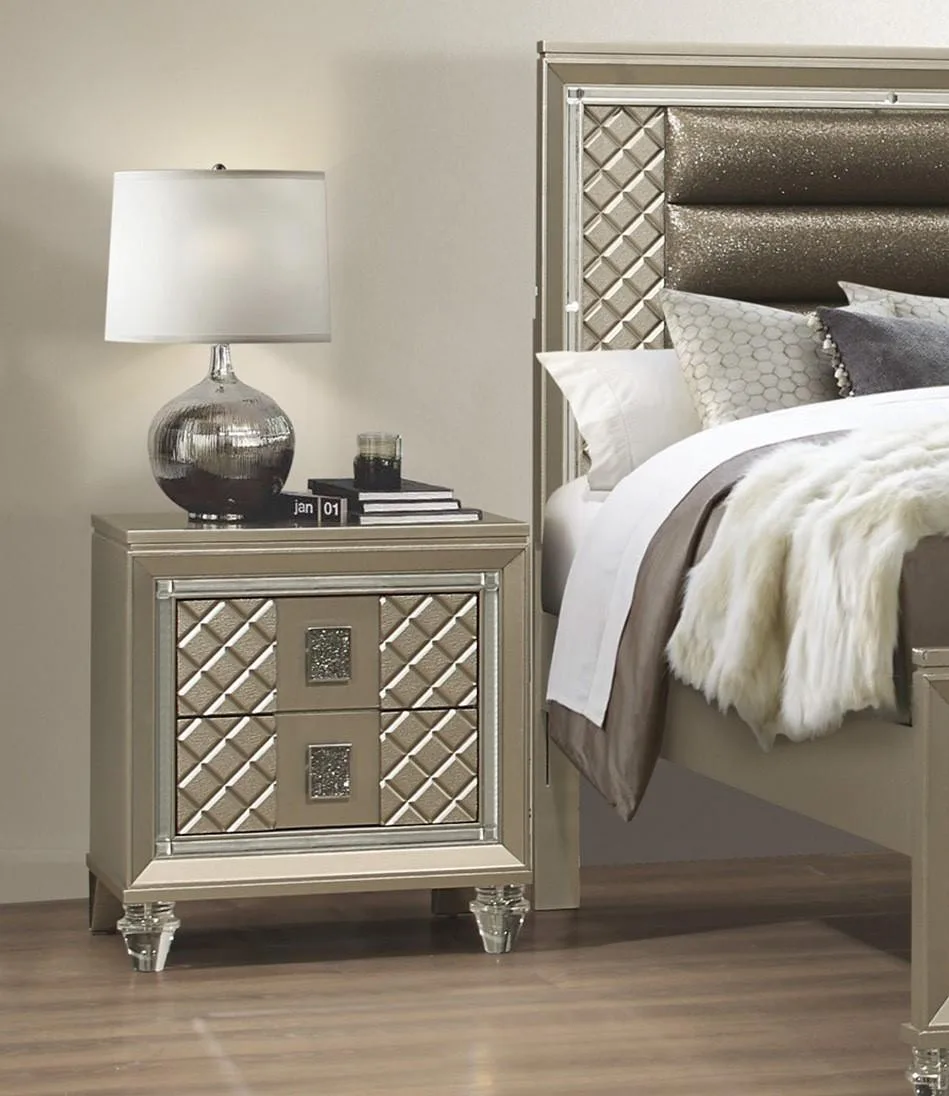 tuphen tuphen Loudon Nightstand Champagne 2-Drawer 22.5" x 17" x 24.5"H — product photo
