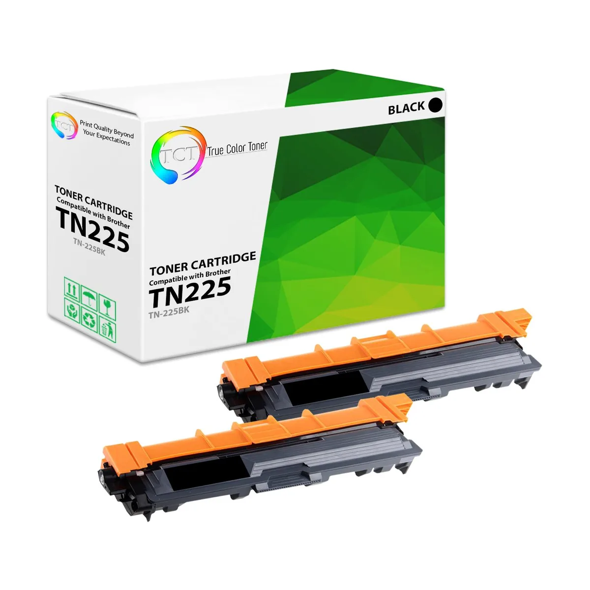 True Color Toner True Color Toner TN-225BK Black Toner Cartridge 2 Pack 2500 Pages — product photo