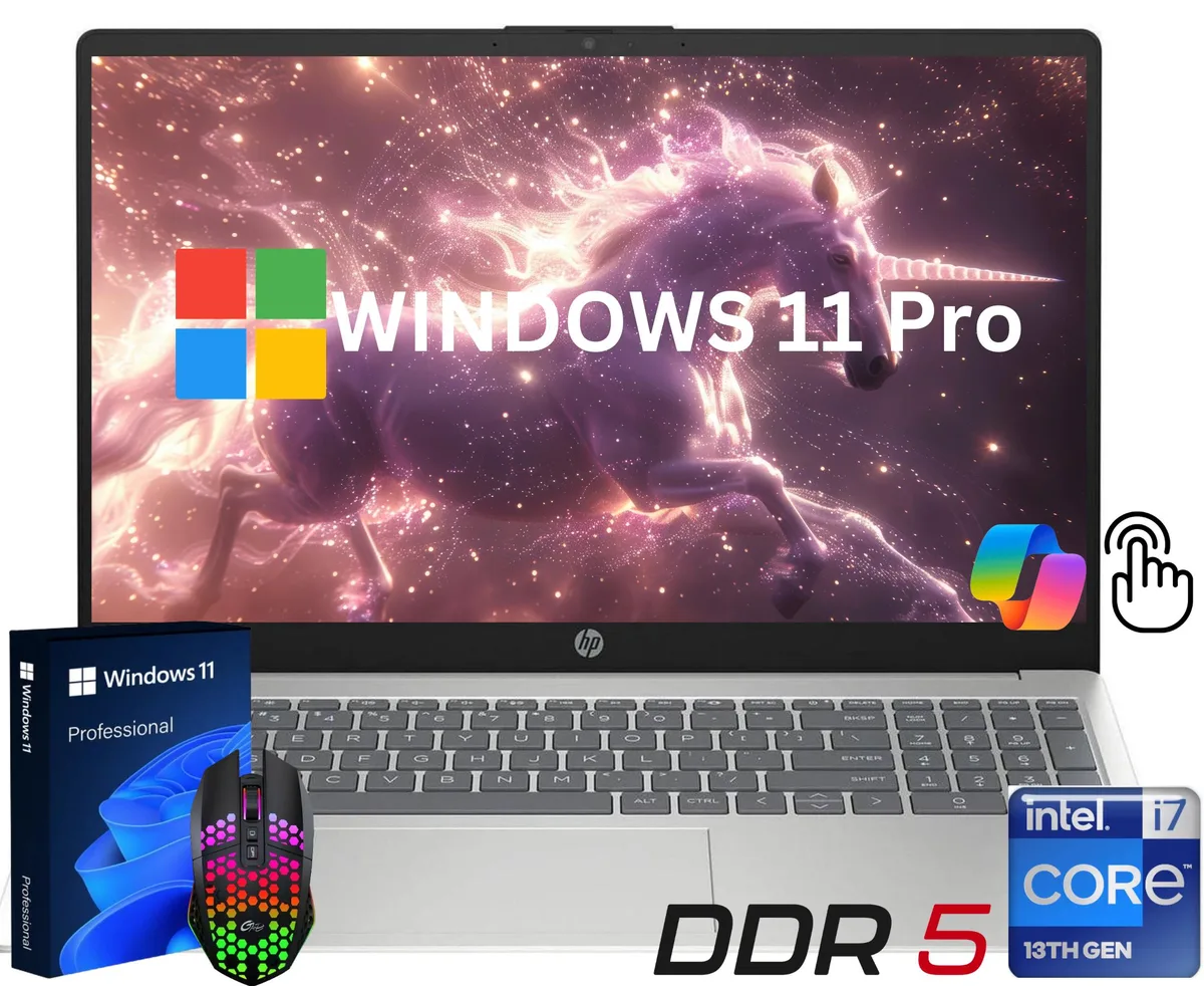HP HP 15.6" FHD Touch Laptop i7-1355U 16GB 512GB DDR5 Wi-Fi 6 Silver — product photo