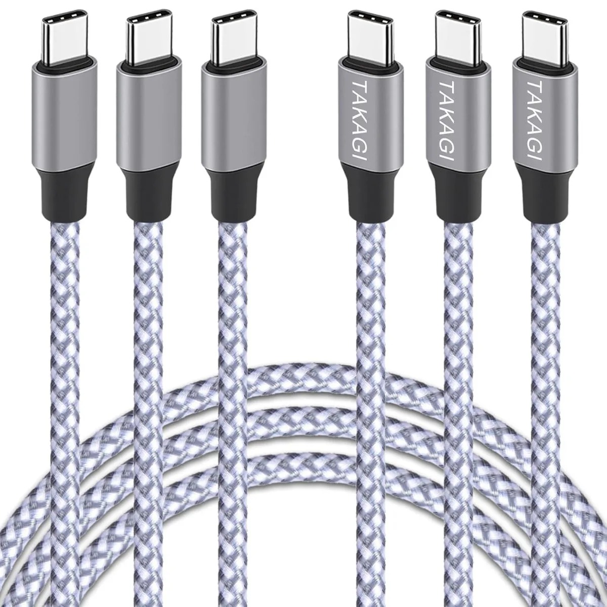 Mobee Mobee USB-C to USB-C Cable 60W 3ft 3-Pack Nylon Braided — product photo