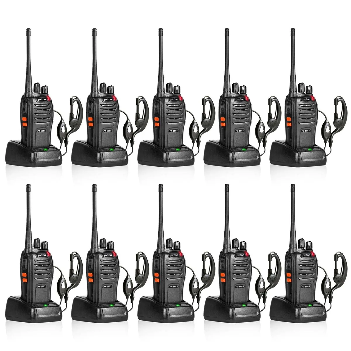 KEHIPI KEHIPI 666S 10 Pack UHF Two-Way Radios 16 Channels 3 Mile Range — product photo