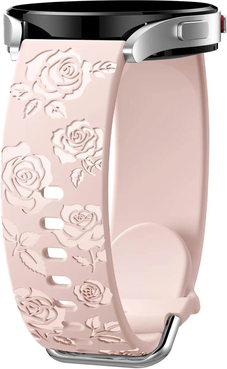 ETEIZU ETEIZU Glossy Floral Engraved Silicone Strap 20mm — product photo