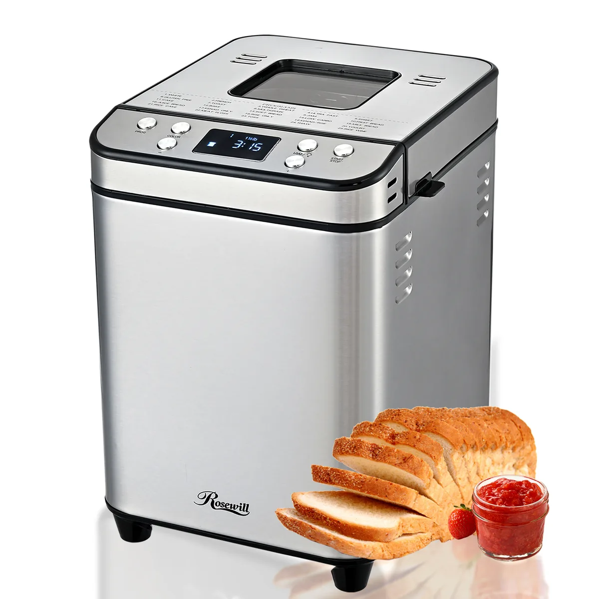 Rosewill Rosewill RHBM-25001SV bread maker, 25 programs, 2 lb, 600 W, silver — product photo