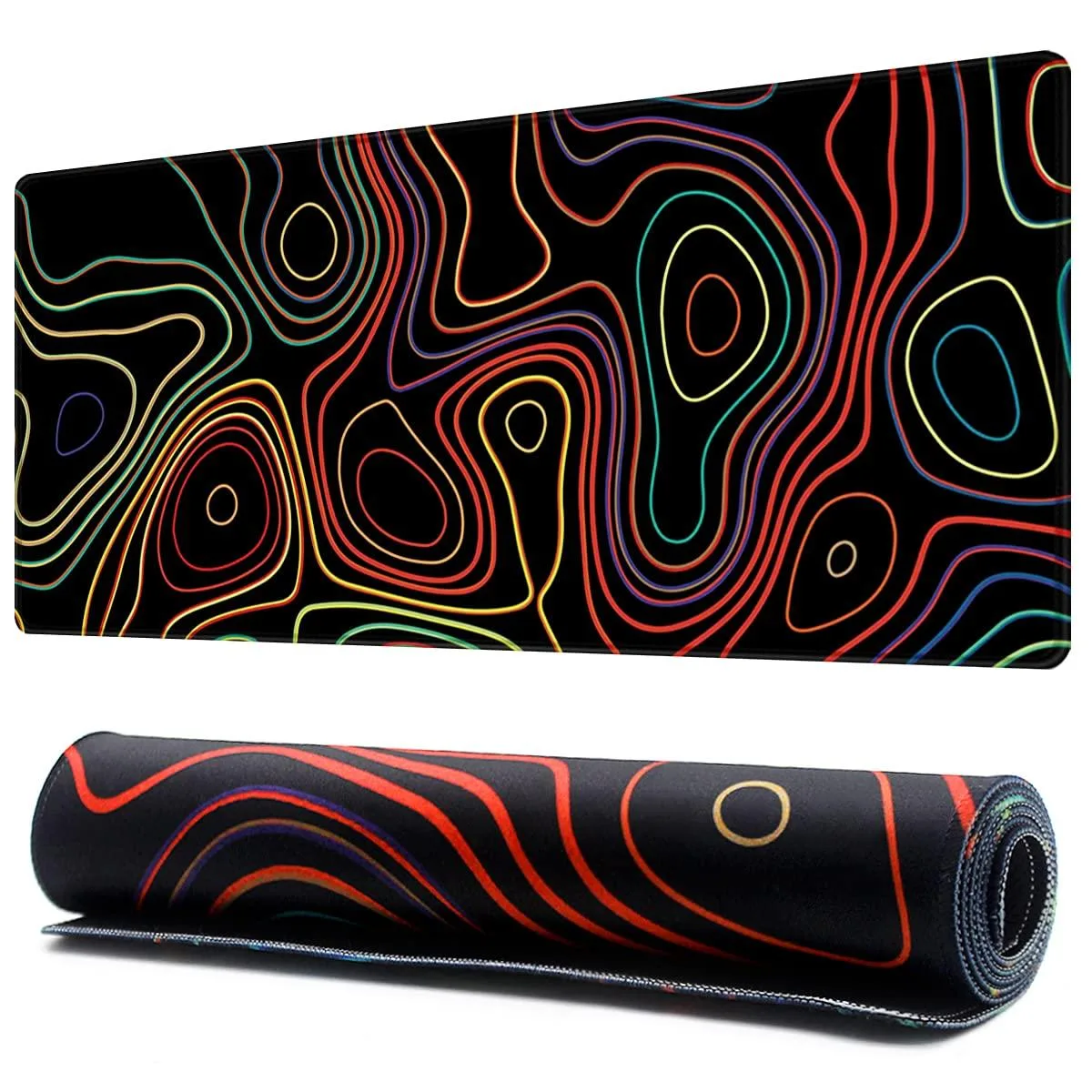 KEHIPI KEHIPI Extended Mouse Pad Topographic Map Colorful 35.4x15.7 inch — product photo