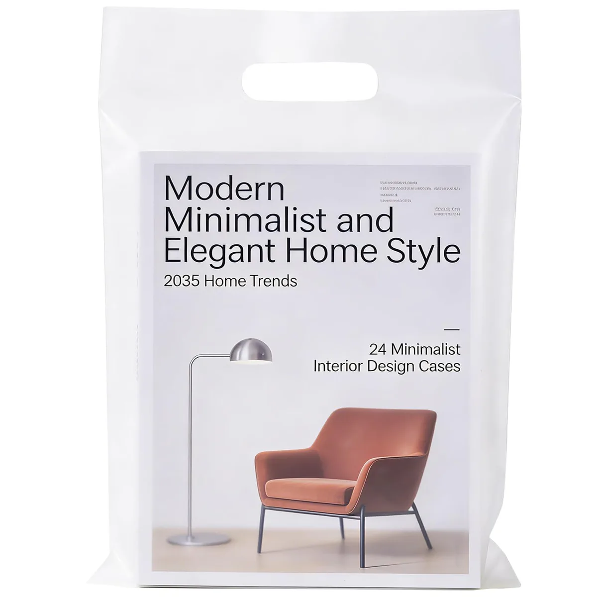 Stack of one hundred beige plastic shopping bags with die-cut handles, each twelve by fifteen inches