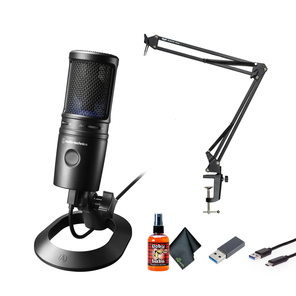 Audio-Technica Audio-Technica AT2020USB-X Cardioid Condenser USB Microphone with Boom Arm Stand — product photo