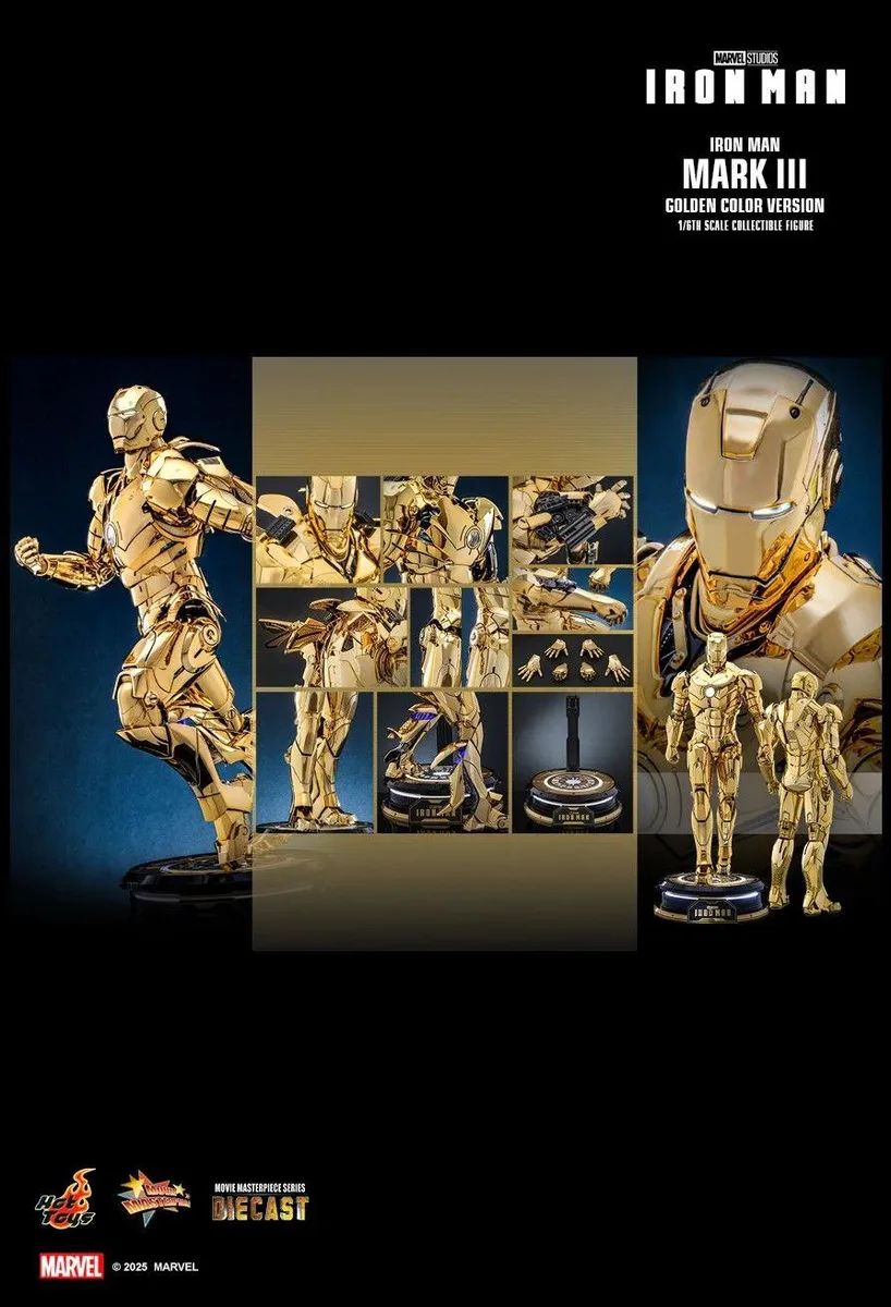 Hot Toys Hot Toys MMS764 Iron Man Mark III Golden Color Version action figure — product photo