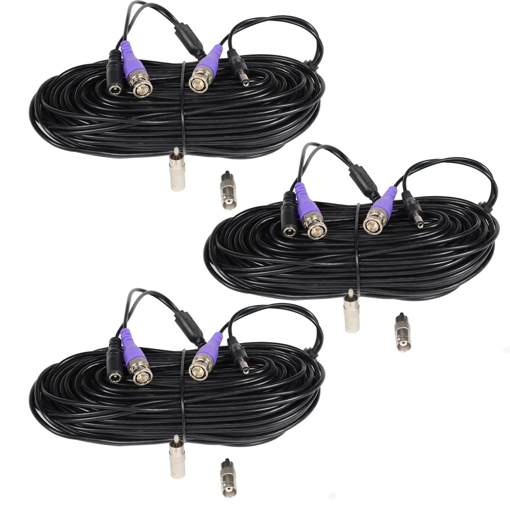 VideoSecu VideoSecu CBHD503 3×50ft BNC 2.1mm power cable — product photo