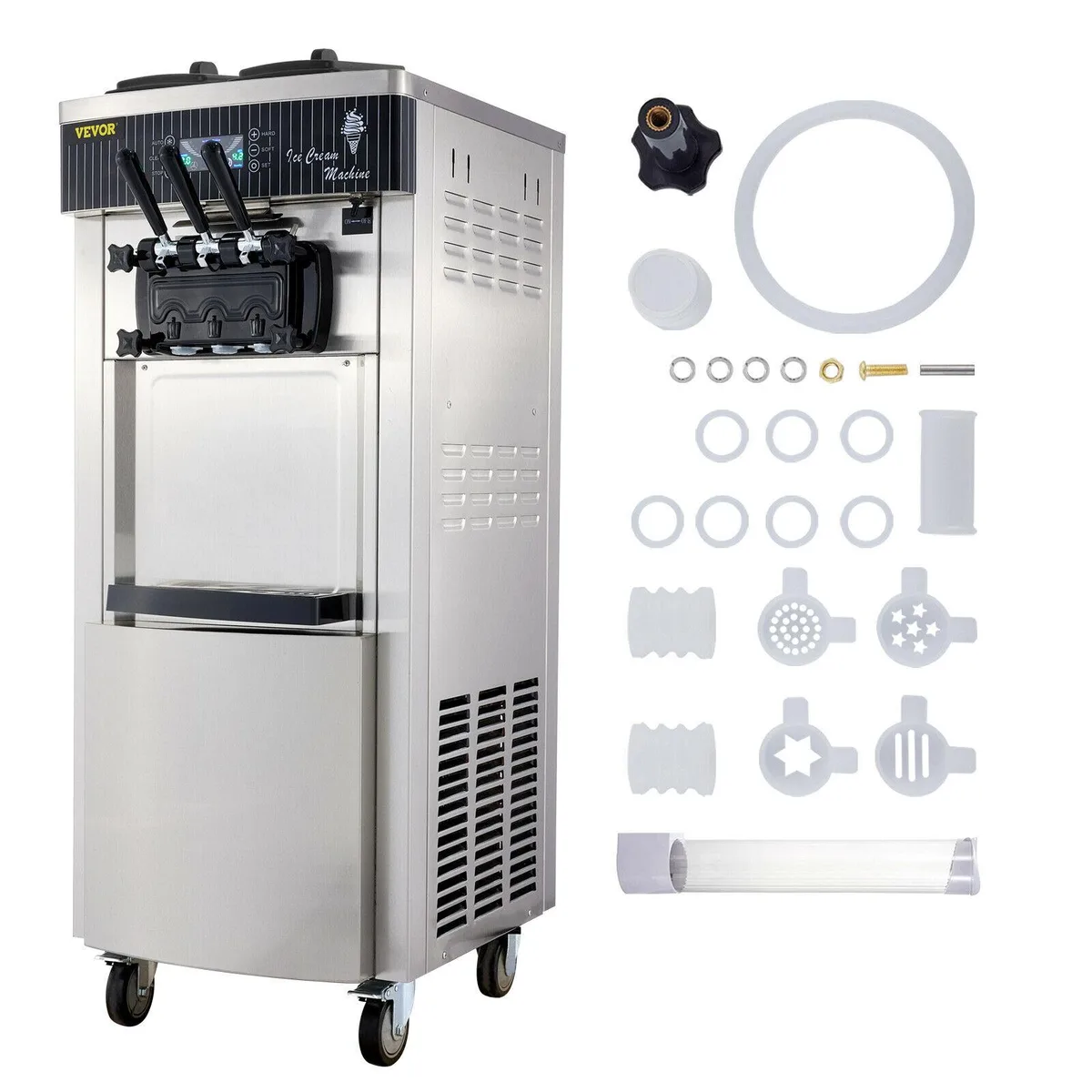 VEVOR VEVOR Commercial Ice Cream Maker 20-28L/H 3 Flavors Wheels — product photo