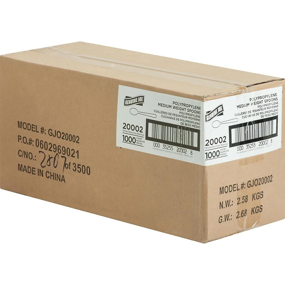 Genuine Joe Genuine Joe 20002 Spoon Plastic Medium-weight White 1000/CT — 商品写真