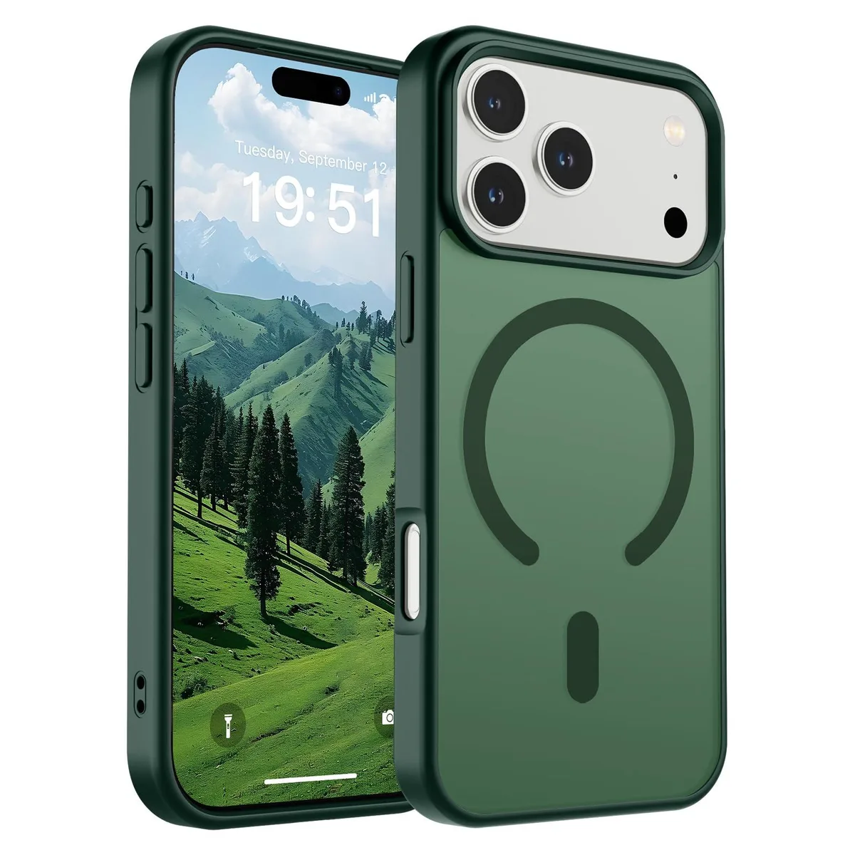 KEHIPI KEHIPI Magnetic Case iPhone 17 Pro MagSafe Military Drop 10ft Matte Translucent Forest Green — product photo