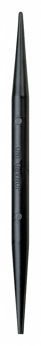 Ten black plastic spudgers with pointed and flat tips