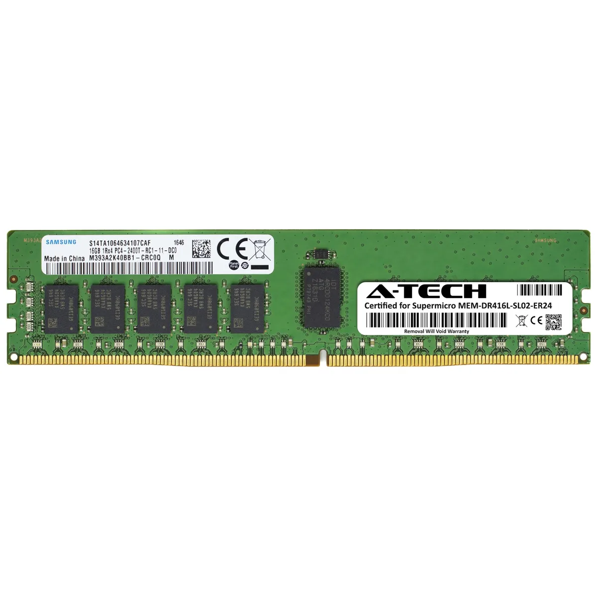 A-Tech A-Tech Supermicro Certified 16GB DDR4 2400MHz 1Rx4 ECC RDIMM Server Memory — product photo