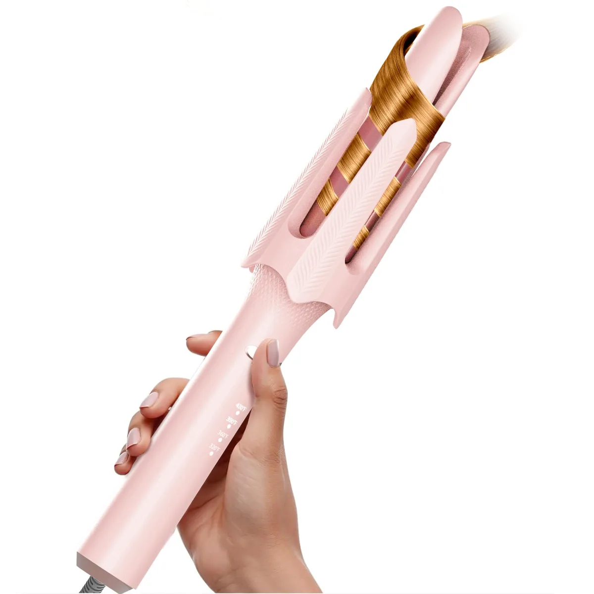  BILITOK Hair Curler Pro Pink Auto Rotating 1.2" Barrel 320-430°F 10/15/20s Timer — product photo