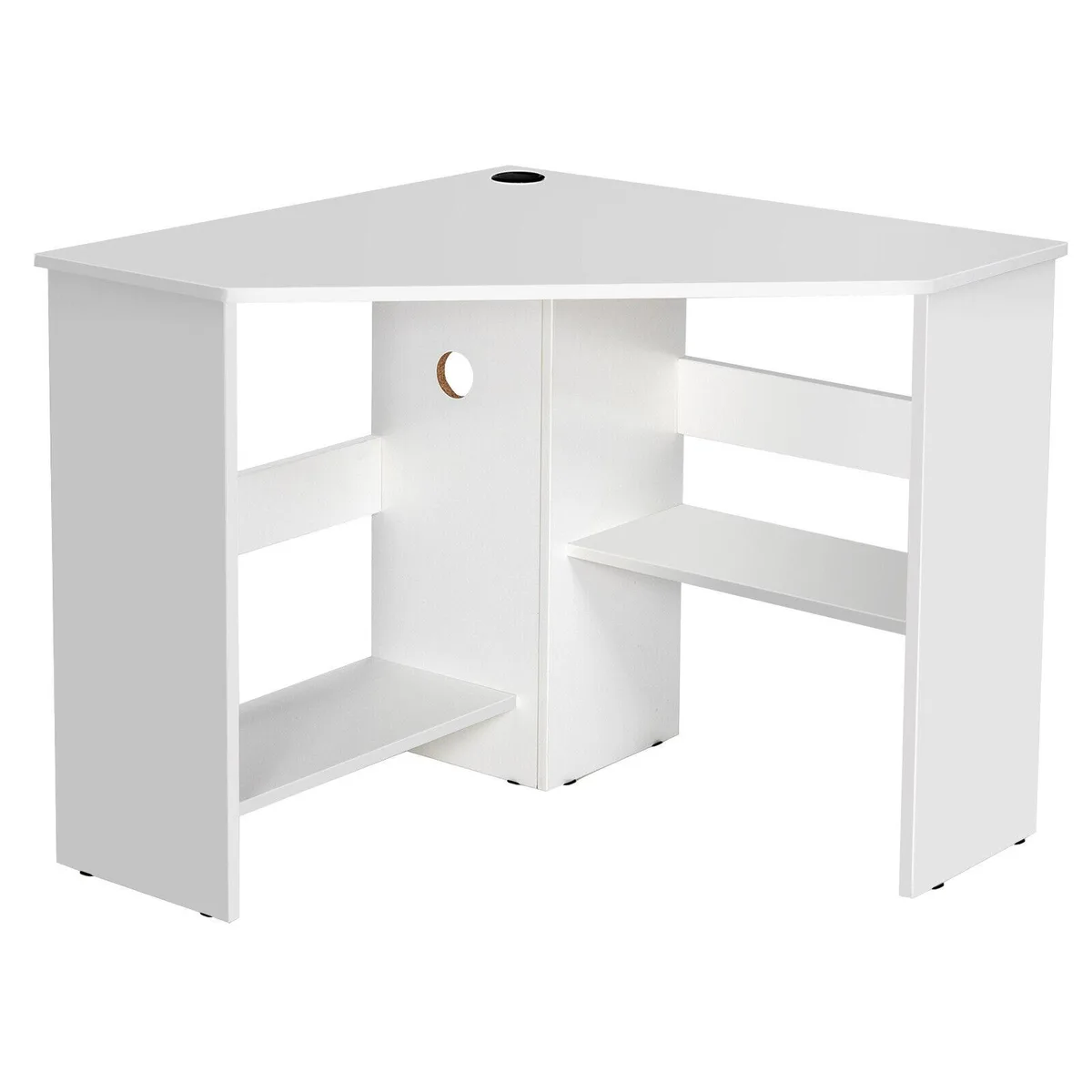 SlickBlue SlickBlue Corner Computer Desk Triangle White 48" x 33.5" x 29 — product photo