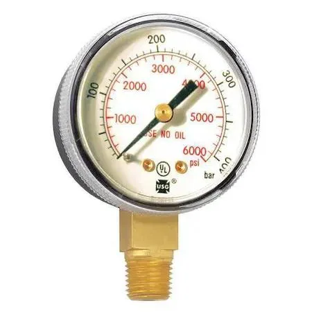 Miller-Smith Equipment Miller-Smith Equipment GA145-03 Pressure Gauge 0-6000 psi/Bar 2In — product photo