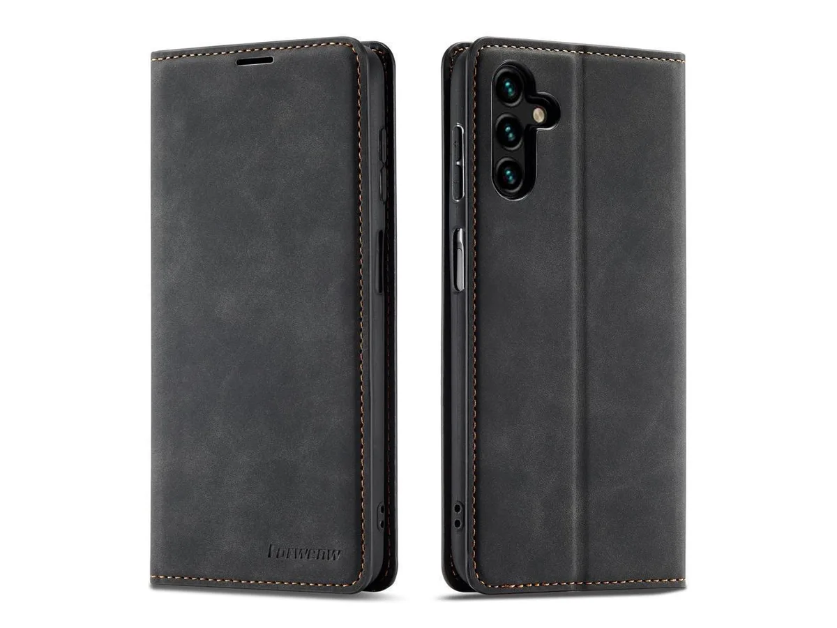 BONAEVER BONAEVER Samsung Galaxy A34 5G Case PU Leather Wallet Stand Magnetic Black 6.5 inch 2022 — product photo