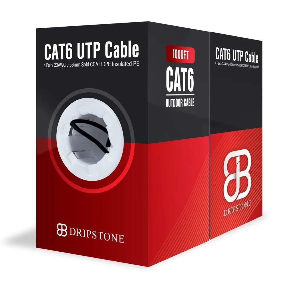 DRIPSTONE DRIPSTONE DS611 Cat6 Outdoor Cable 1000ft 23AWG Black — product photo