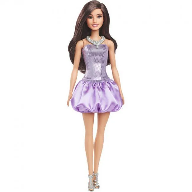 Barbie Barbie Fashionistas Doll #234 Sequined Purple Dress Brown Hair HYT92 — product photo