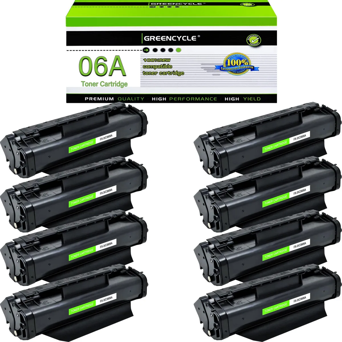 GREENCYCLE GREENCYCLE 06A Compatible Black Toner Cartridge 8 Pack — product photo