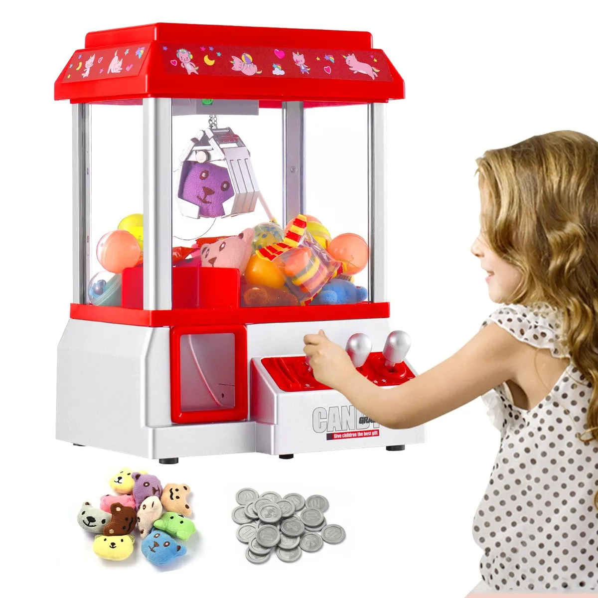 VISATOR Mini Claw Machine 360° Claw 12"H x 7"W x 9"L — product photo