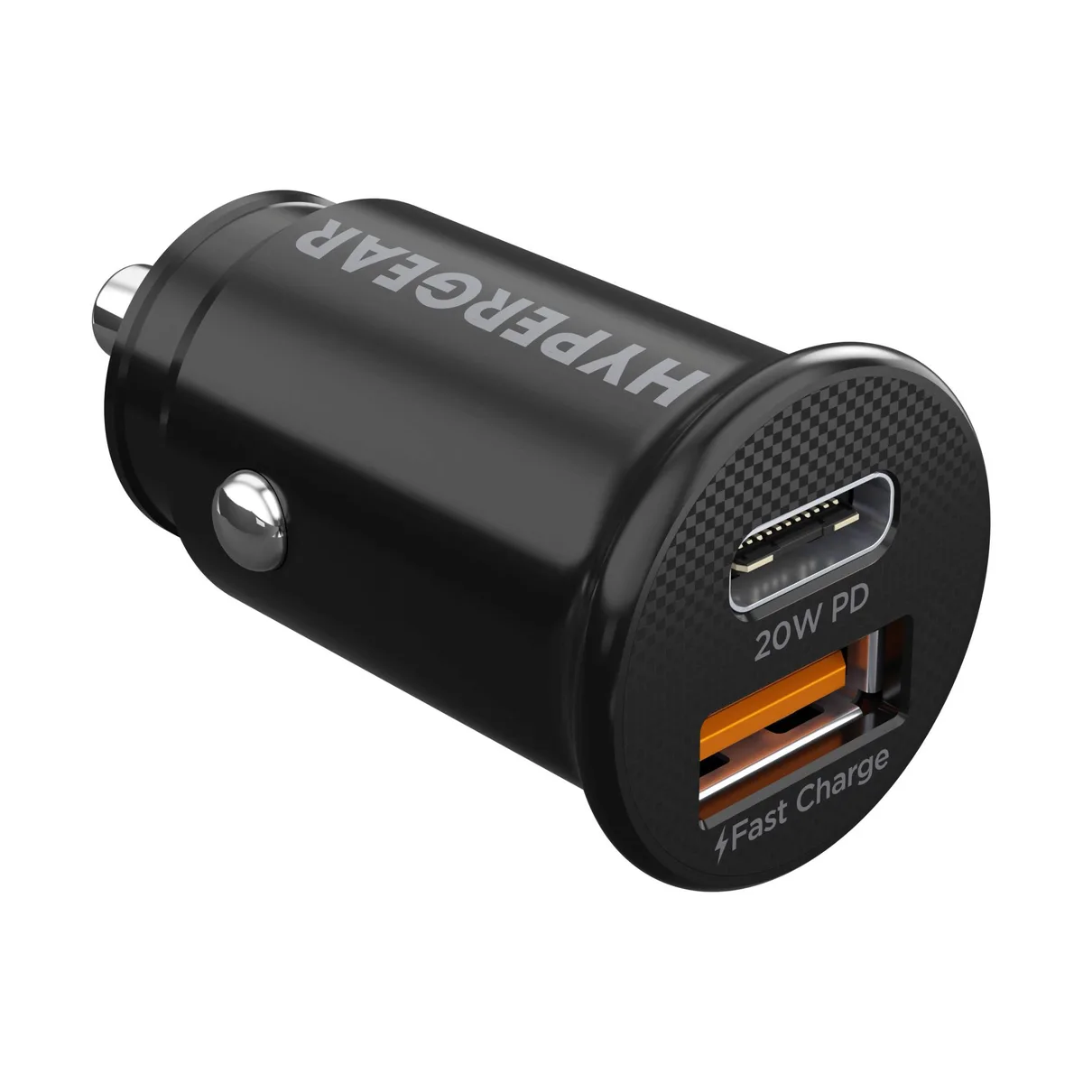 HyperGear HyperGear Mini 20W USB-C PD + 18W USB Car Charger Black — product photo