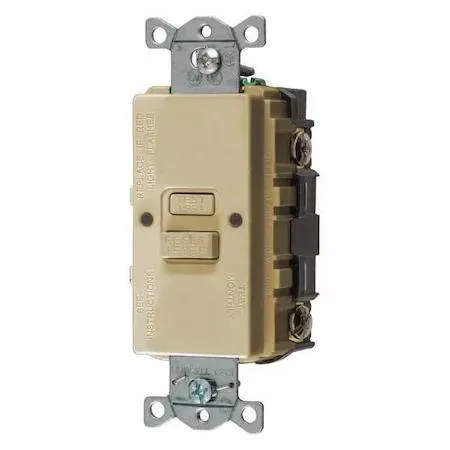 Hubbell Incorporated Hubbell Incorporated GFBF20I GFCI Receptacle Ivory Nylon Back Wired 20 A 125V AC — product photo