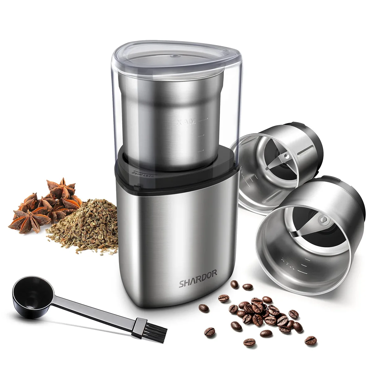  Breville Blade Coffee Grinder 2 Bowls 70g Silver — product photo
