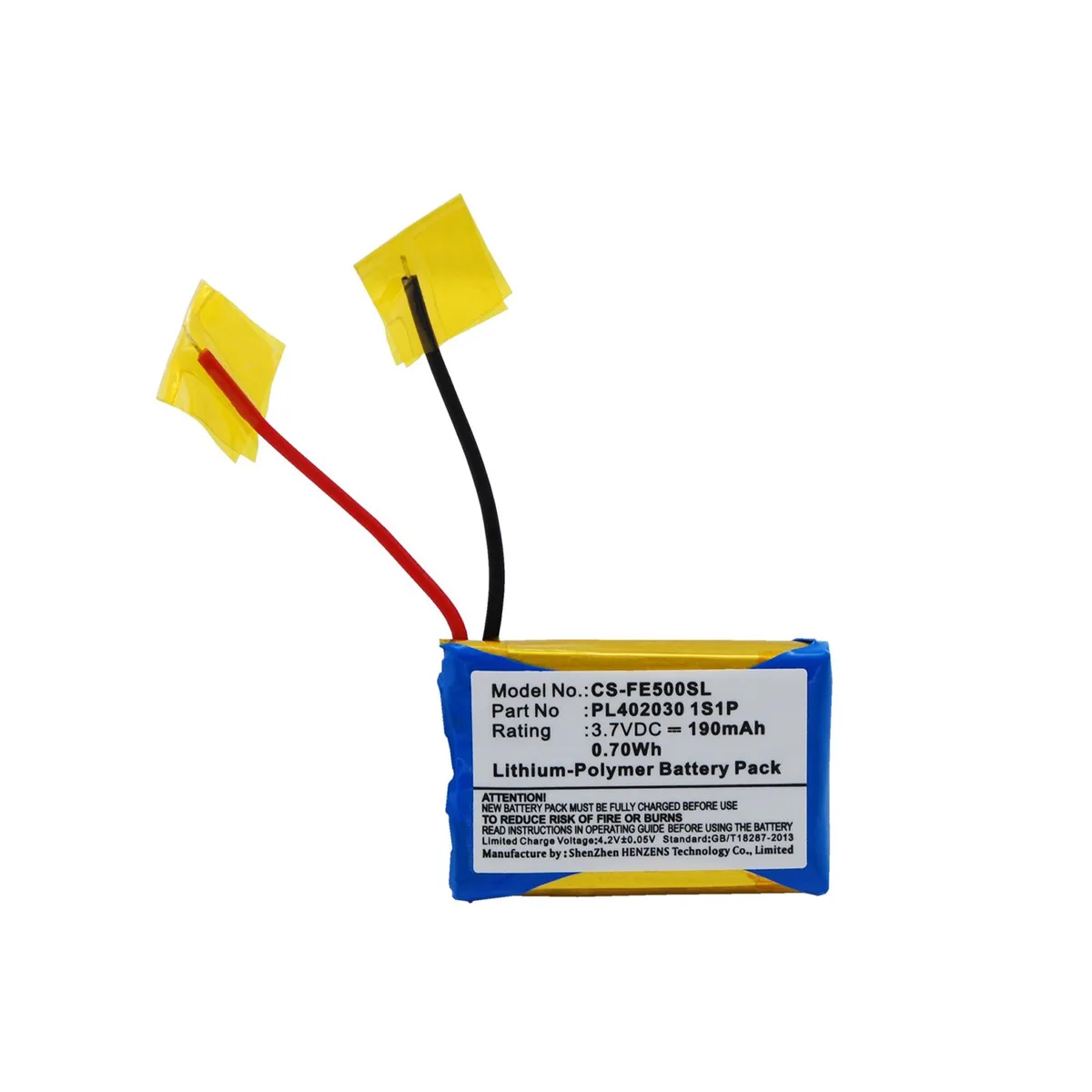 Cameron &amp; Co Cameron &amp; Co DS-CS-FE500SL Li-Polymer Battery 3.7V 190mAh — product photo