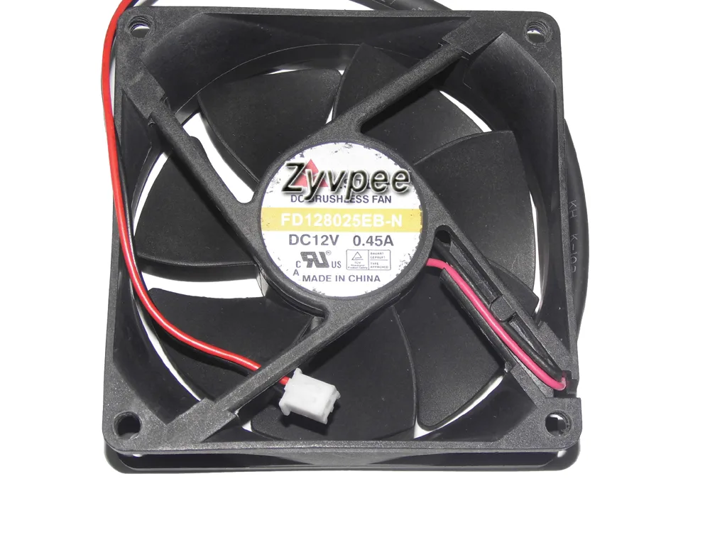 Zyvpee Zyvpee FD128025EB-N 80mm case fan 25mm 12V .45A 2-pin — product photo