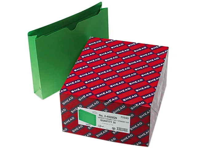 Smead Smead 75563 File Jacket, 2" Expansion, Letter, 11 Point, Green, 50/Box — product photo