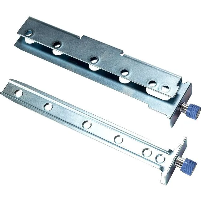 Metal rack-mount brackets for LCD mounting, silver finish