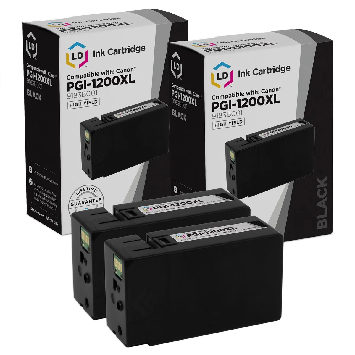 LD Products LD Products Compatible Ink Cartridge for Canon PGI-1200XL Black 2-Pack 1200 Pages — product photo