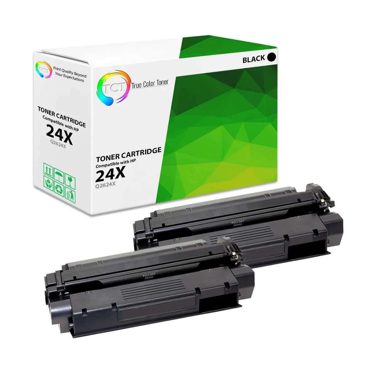 TCT TCT 24X Q2624X Black Toner Cartridge 2 Pack 3500 Pages — product photo