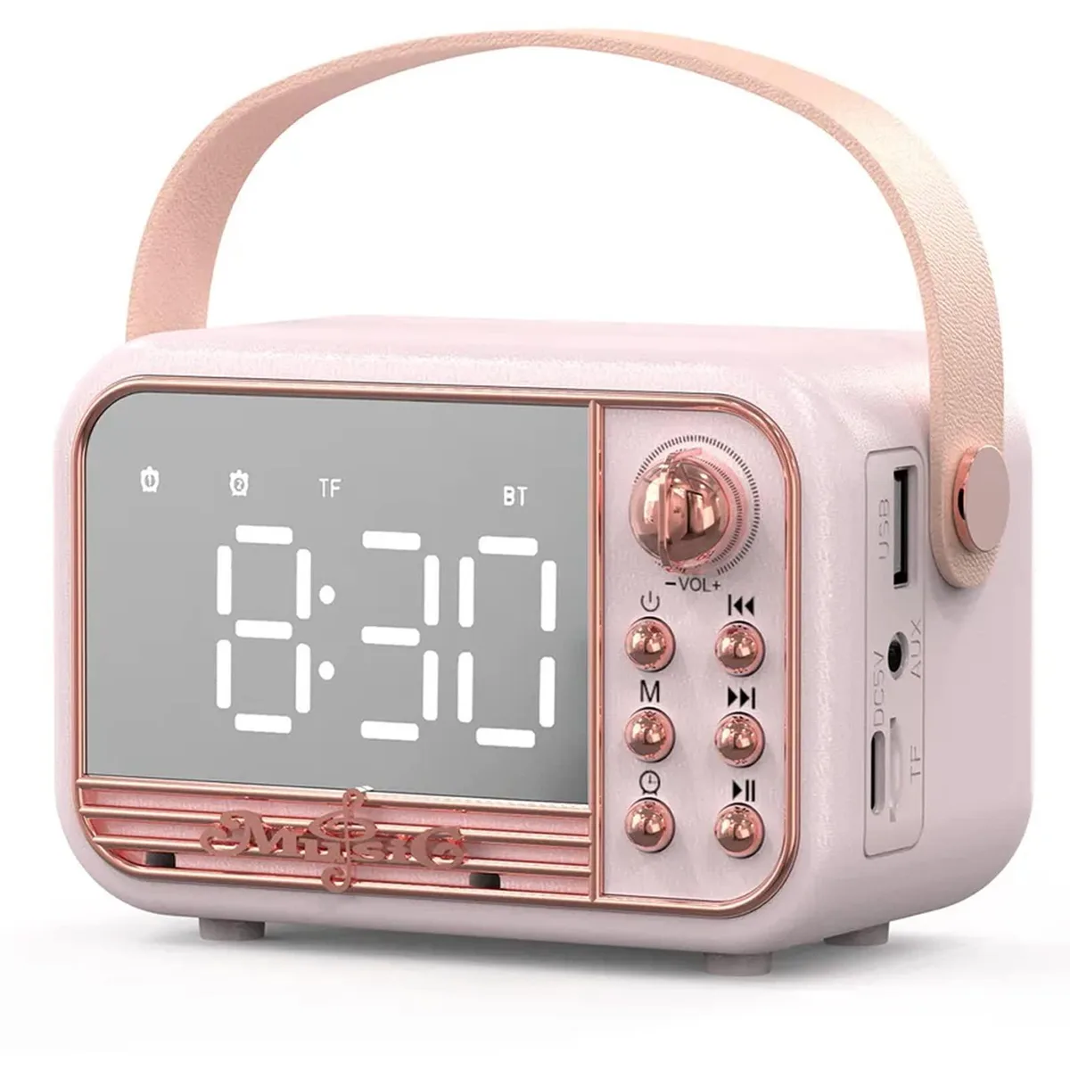 SOEWIOU SOEWIOU JS-6818 Retro Bluetooth 5.0 Speaker Pink — product photo