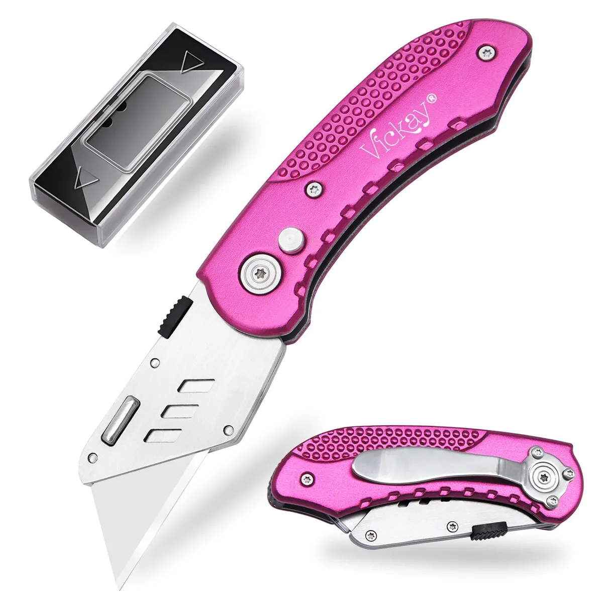  Vickay SP2-Hot folding utility knife 4 in hot pink 5 SK5 blades .159 kg — product photo