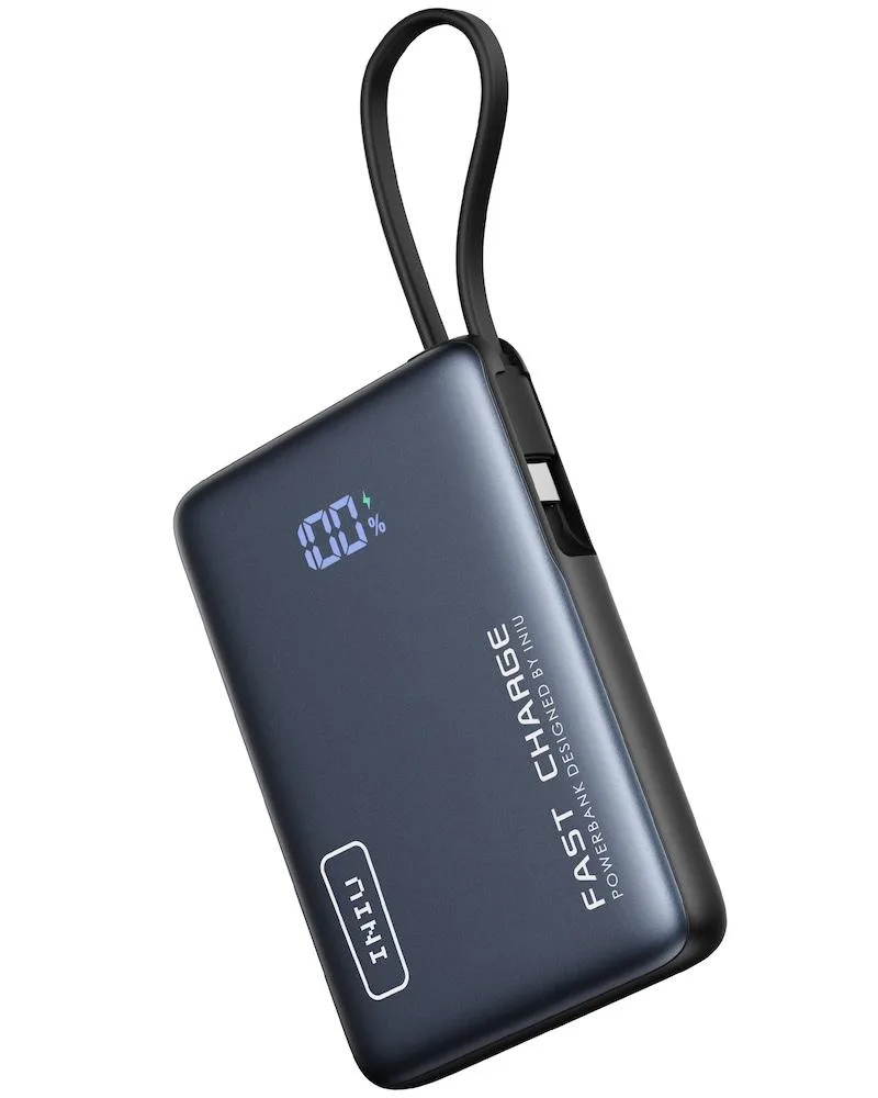 INIU INIU P61L-P1 10000mAh power bank 20W PD built-in USB-C cable — product photo