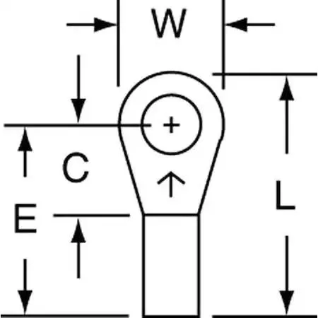 3M 3M M18-6R/SK Ring Terminal 22-18 AWG #6 Stud PK1000 — product photo